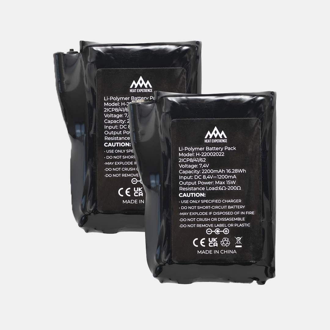 HeatX Batteri till Värmehanskar – 2-pack – 2200mAh, 7.4V, , från Heat Experience, hos Heat North