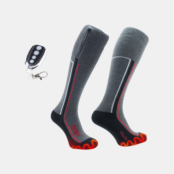 Bucken – Varmesokker med Merinoull, Fjernkontroll, Batterier og USB-lading